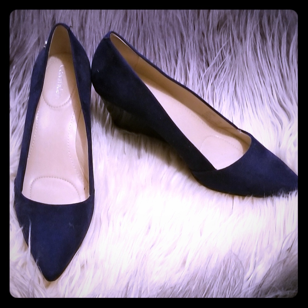 Calvin Klein blue wedged heel